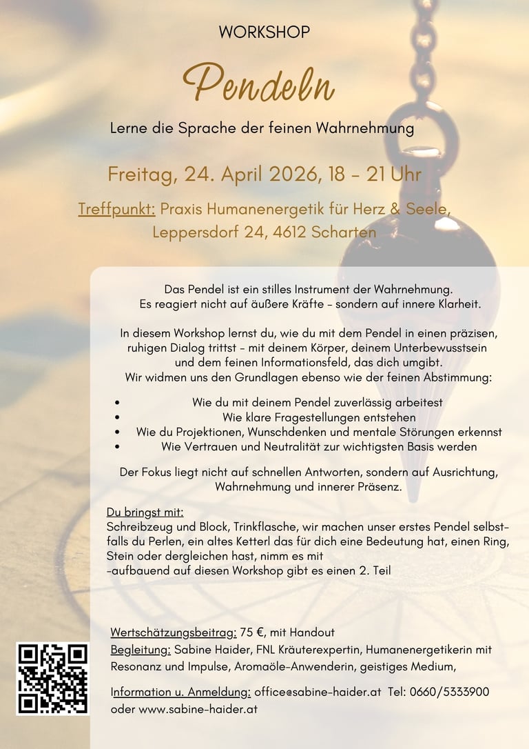 Pendeln - lerne die Sprache der feinen Wahrnehmung