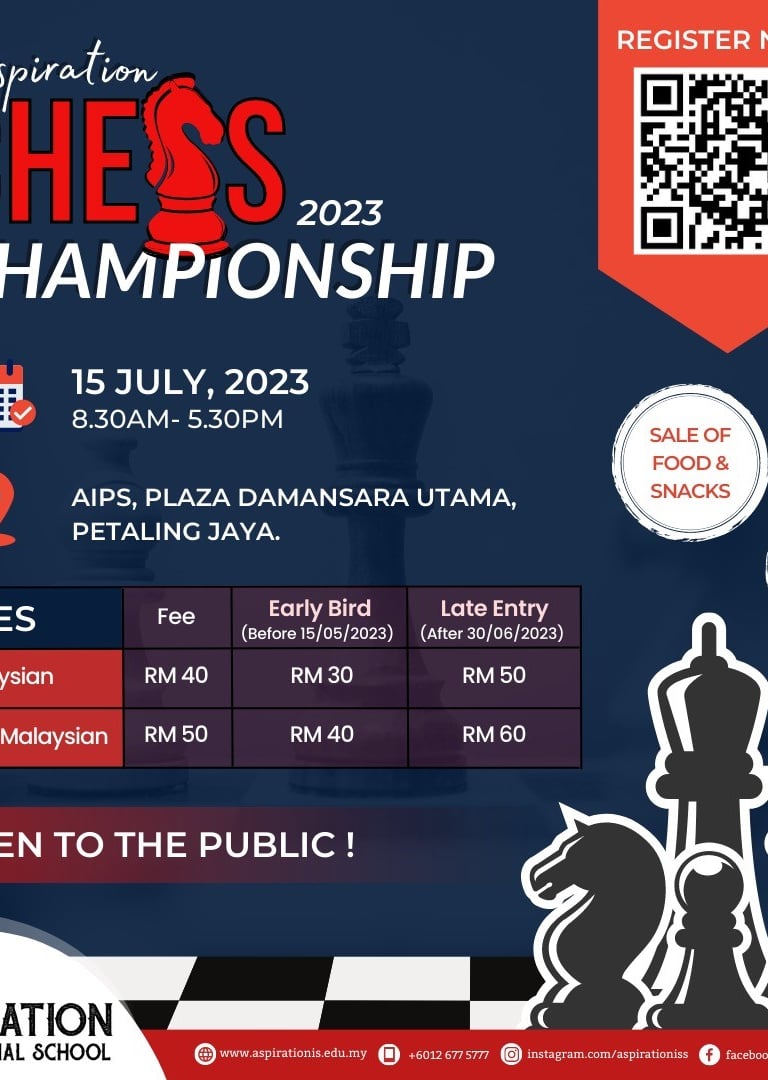 Aspiration Chess Championship 2023. Aspiration International School. Malaysia Chess. Catur Malaysia.