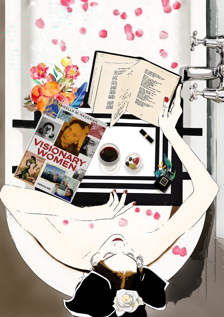 Benoît Daniel-Pham, oil painting, fashion illustration, Assouline, Visionary Women