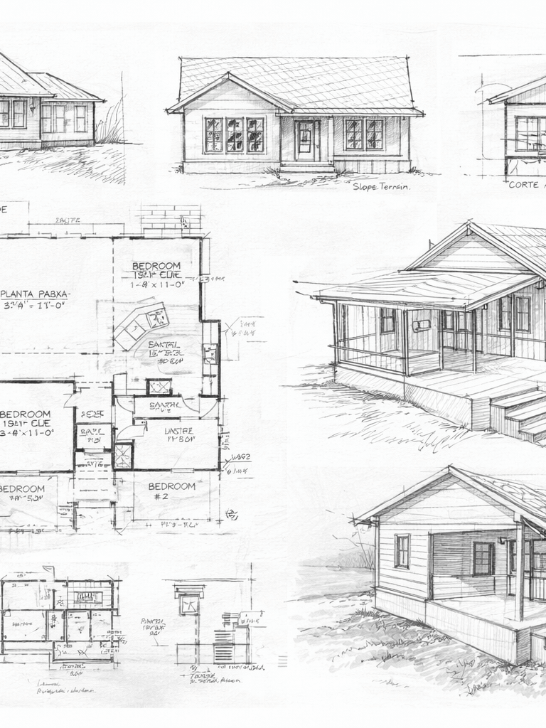 Projeto, planta baixa, planta humanizada, esboço de uma casa. projeto arquitetônico residencial