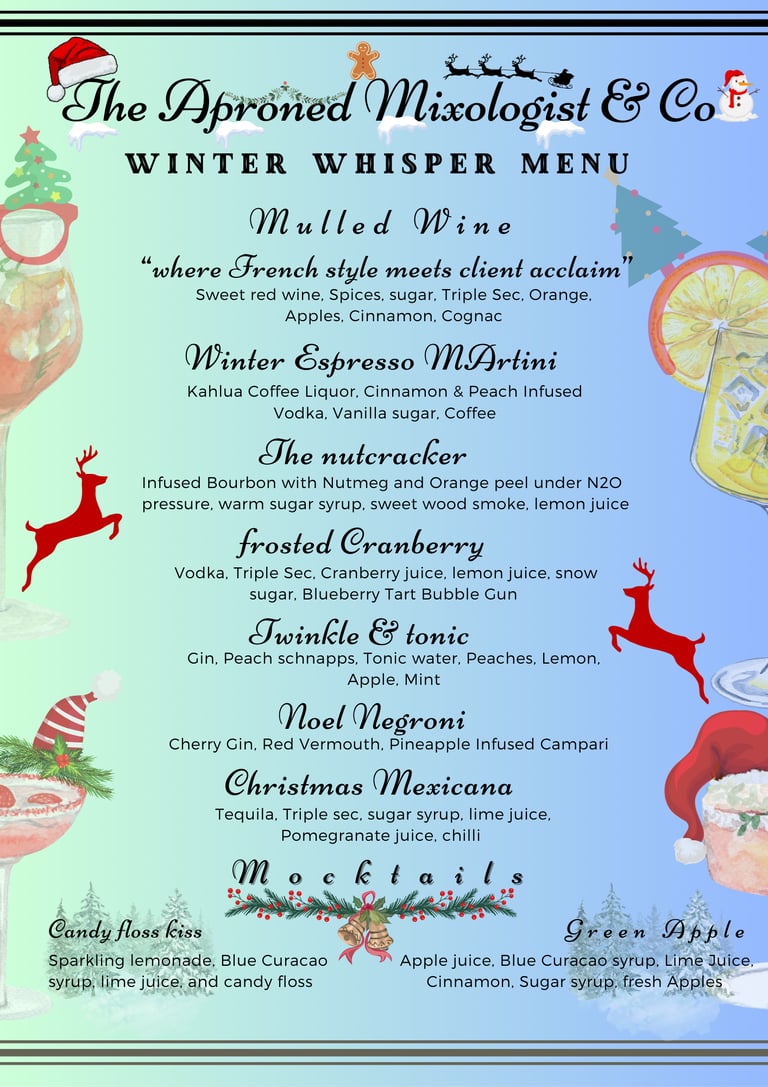 Cocktail Christmas Menu 