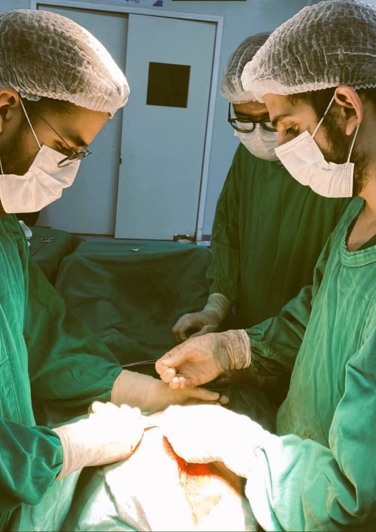 Cirurgiões do aparelho digestivo operando