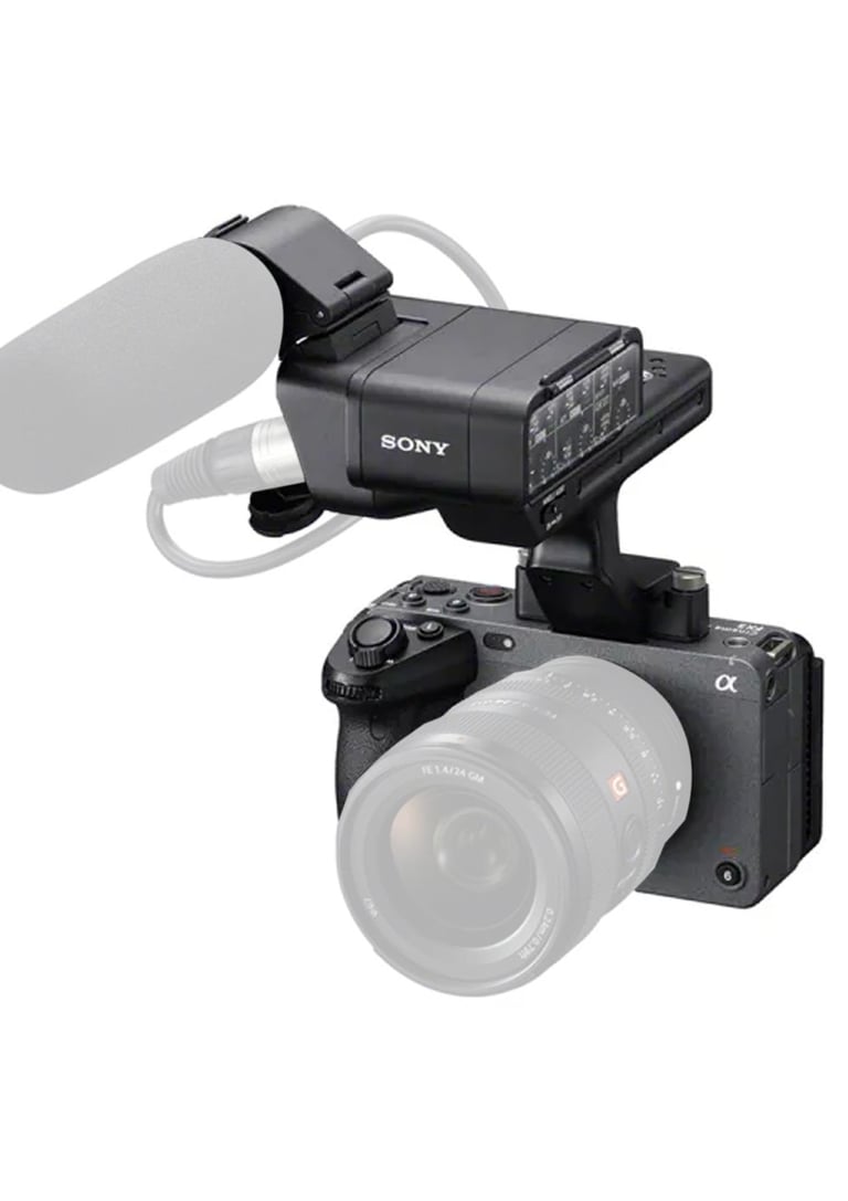 Sony FX3 cinema camera with XLR handle and shotgun microphone for professional video production.