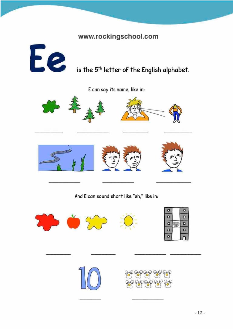letter e phonics free english worksheets free esl worksheet free efl worksheet beginner english