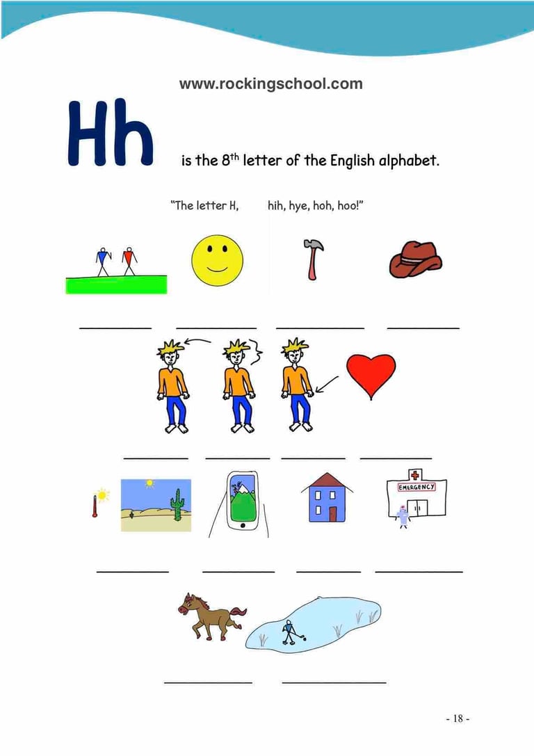 letter h phonics free english worksheets free esl worksheet free efl worksheet beginner english