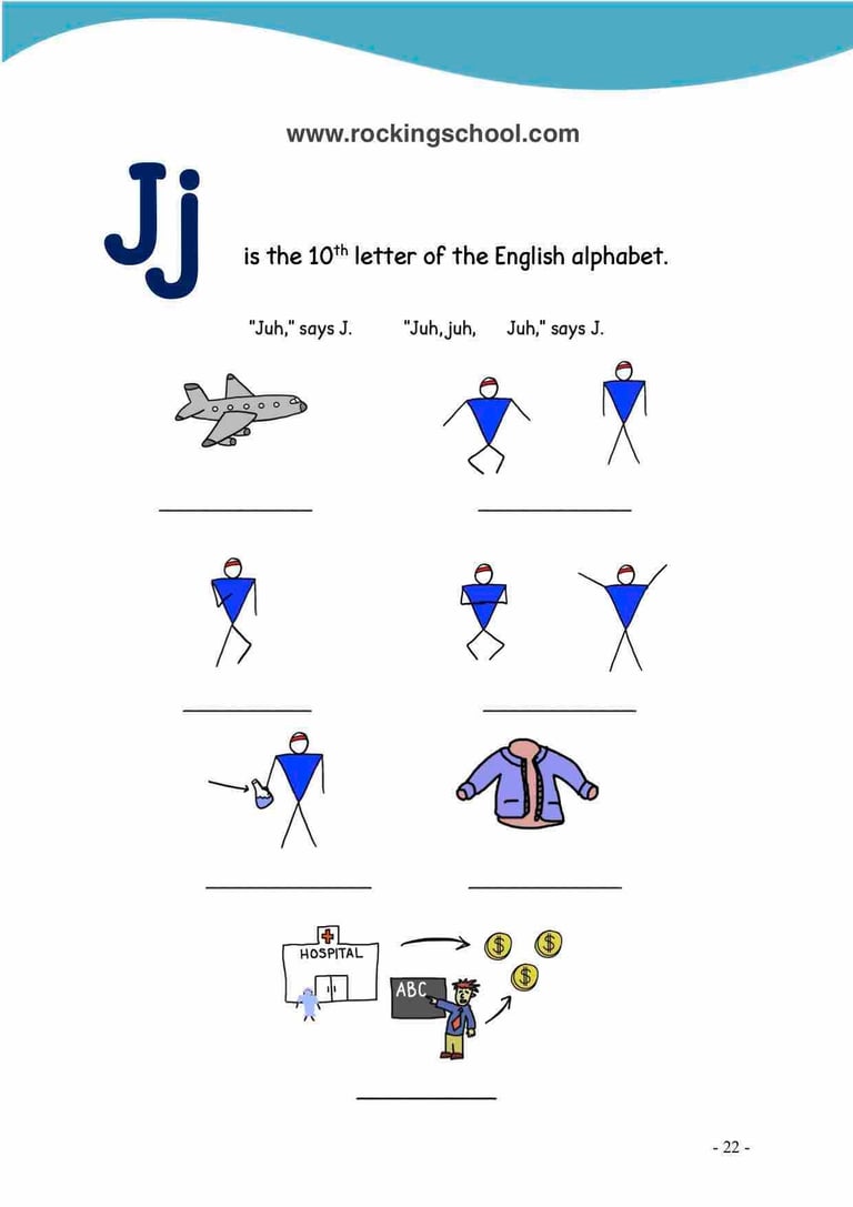 letter j phonics free english worksheets free esl worksheet free efl worksheet beginner english