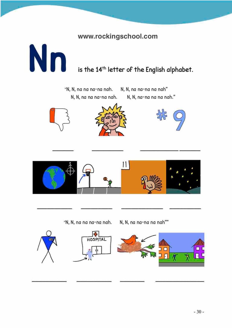 letter n phonics free english worksheets free esl worksheet free efl worksheet beginner english