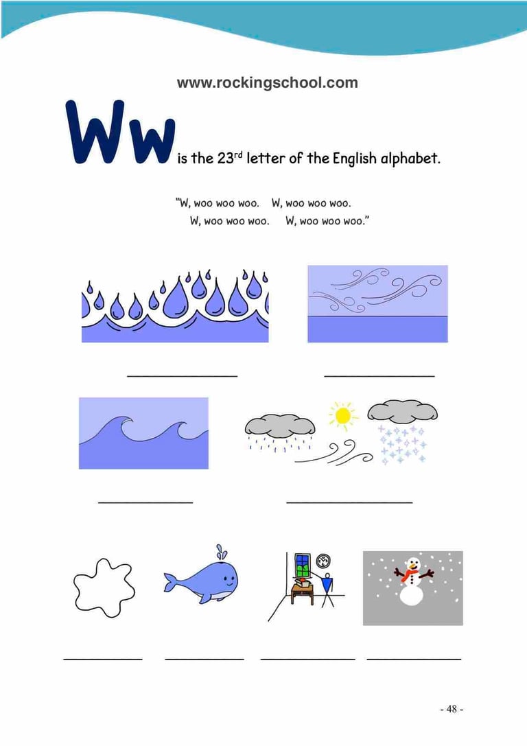 letter w phonics free english worksheets free esl worksheet free efl worksheet beginner english