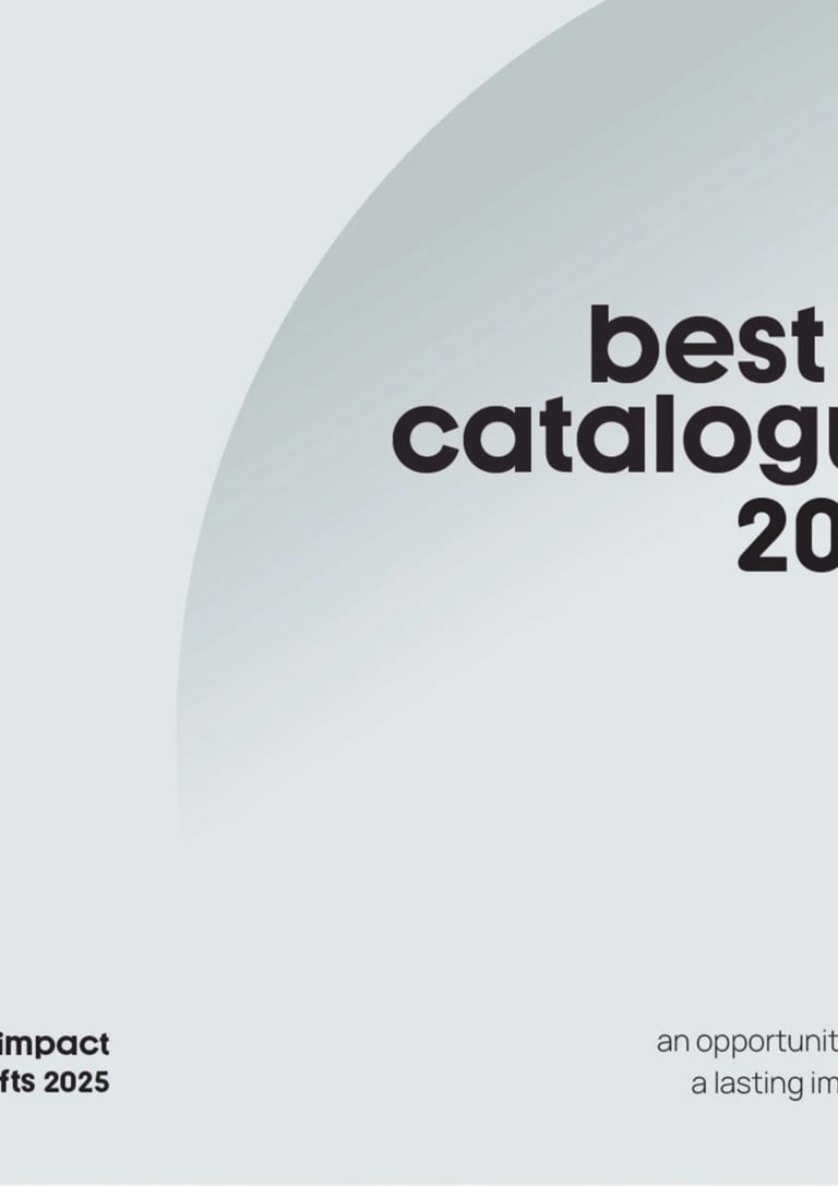 Cover of the Best of Catalogue 2025 featuring low impact gifts and sustainable branding ideas.