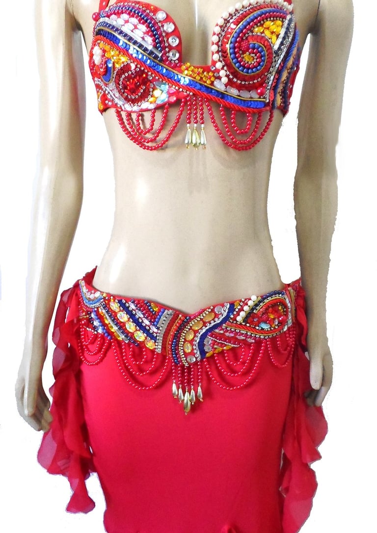 traje dança do ventre bordado