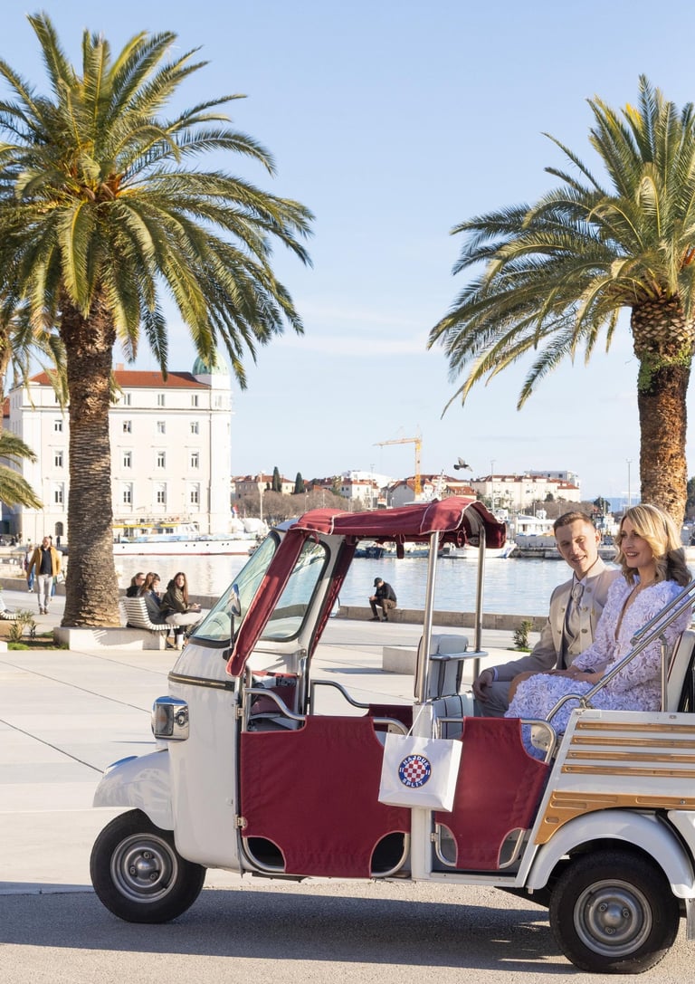Private tuk tuk tour with cruise ship in Split harbour
