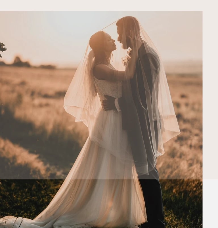 Photo de mariage au sunset