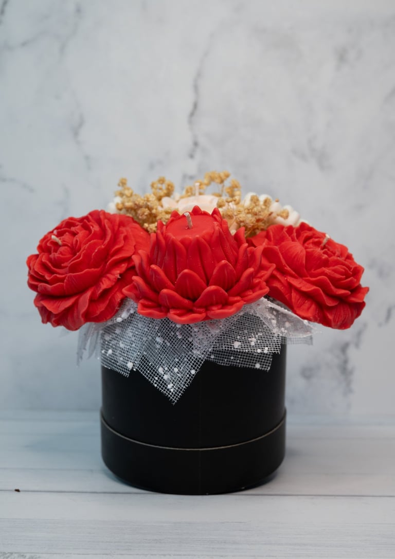 Red candle bouquet