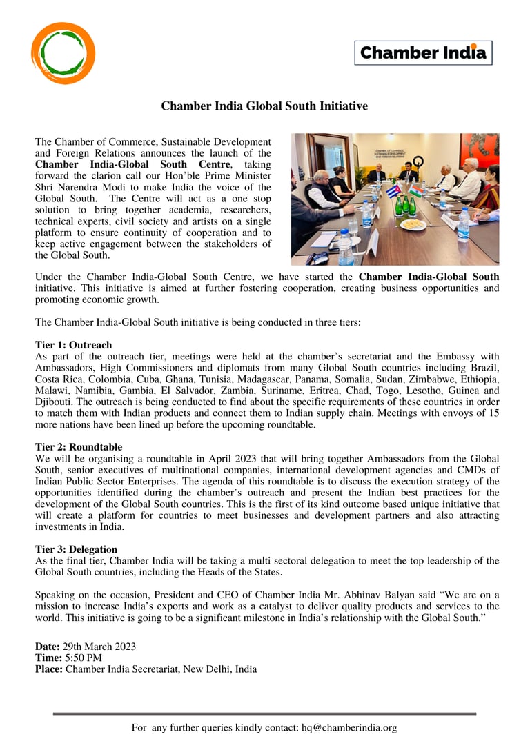 Chamber India Media Release