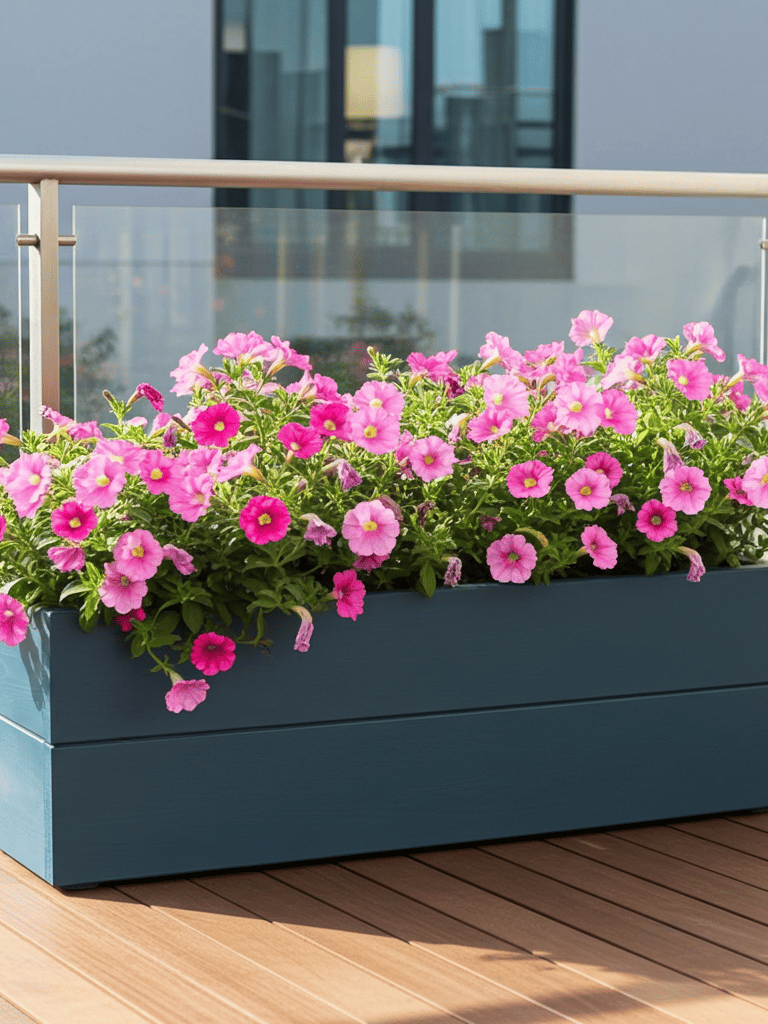 window flower planter box bespoke size handmade painted in colour 
