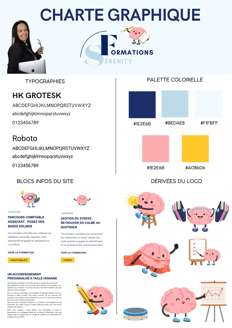 Moodboard charte graphique - Sérénityformations