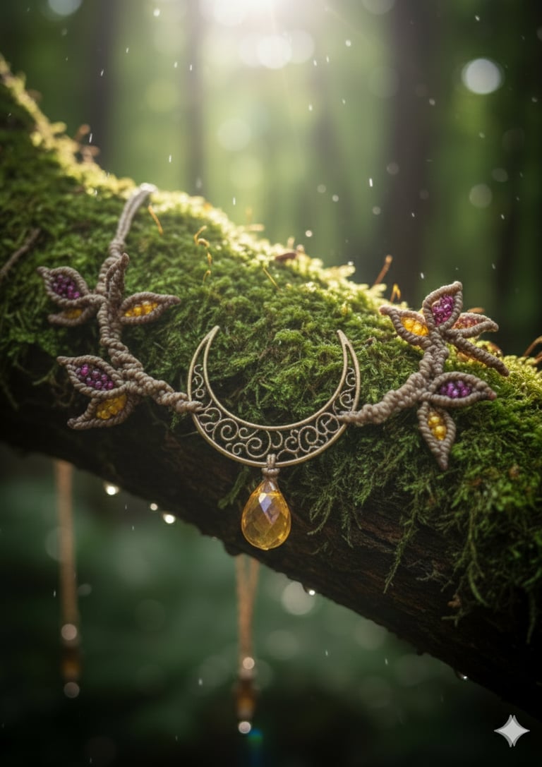 headband choker micro macramé moon valley