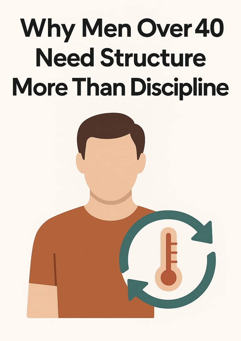 Flat-style illustration of a man standing beside an energy thermometer and digestion icons, represen