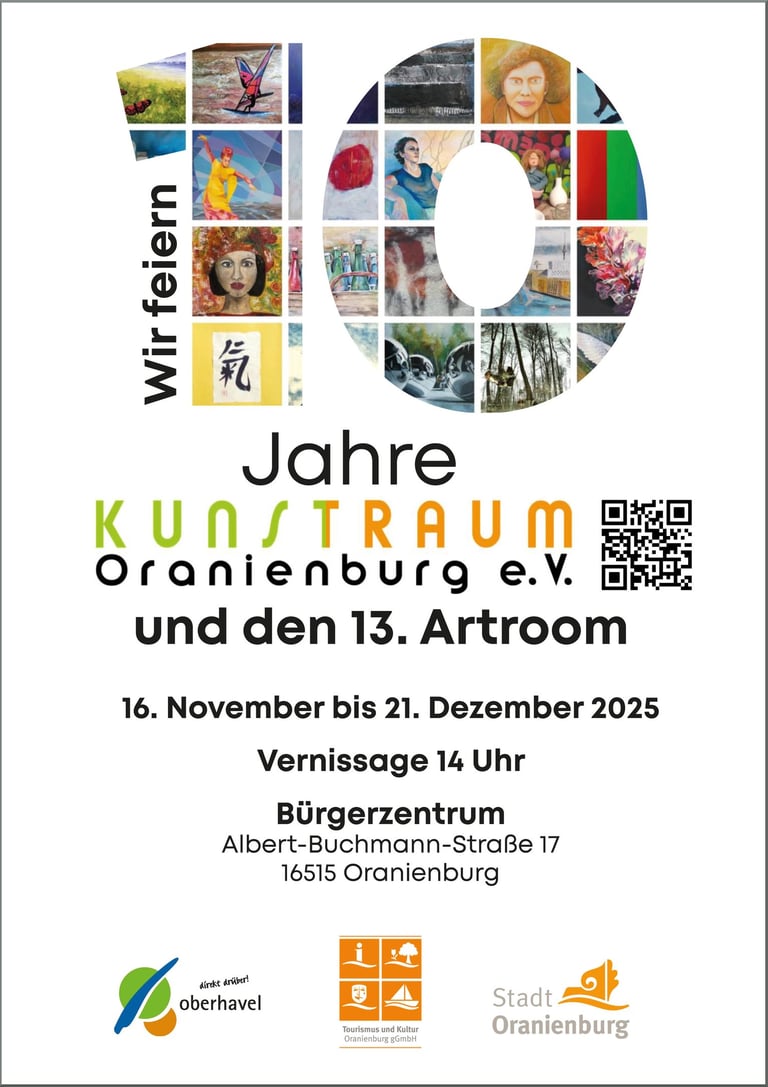 Plakat 10 Jahre Kunstverein-Oranienburg und 13. ArtRoom 2025