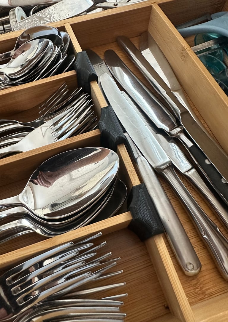 3D-Druck Besteckfach Verbinder schwarz