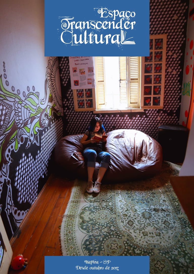 Divulgação do espaço Transcender, sede do Sarau Cultural