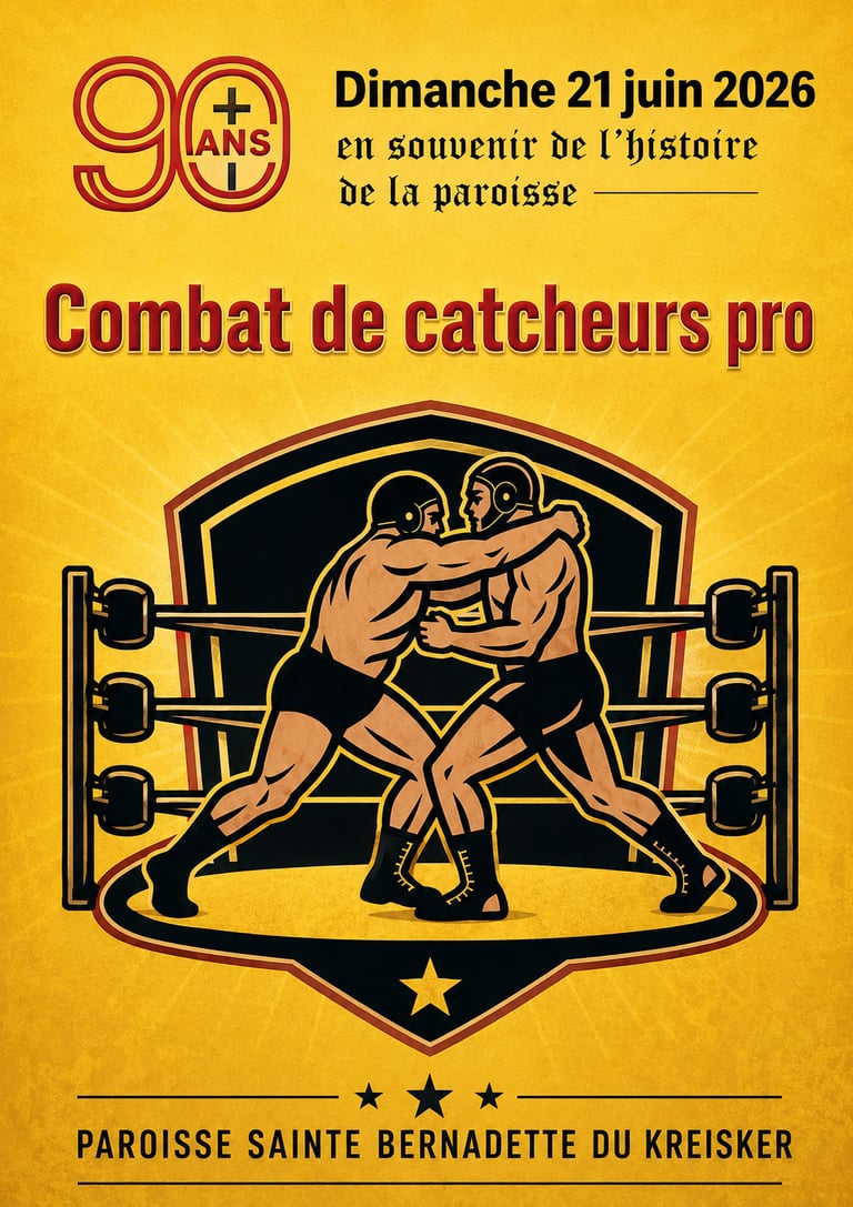 Combat de catch pour l'anniversaire de la paroisse sainte bernadette