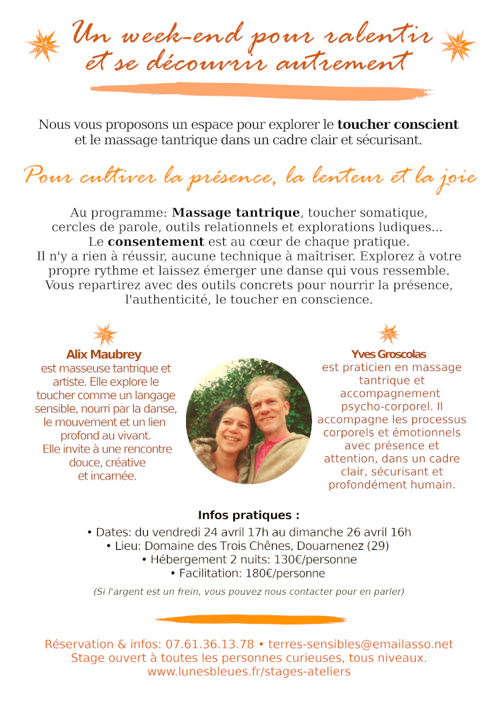 flyer stage Éveil du lien verso