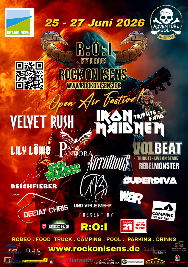 Rock On Isens Festival 2026 — Open-Air Rock- und Hardrock-Festival vom 25. bis 27. Juni in Butjading