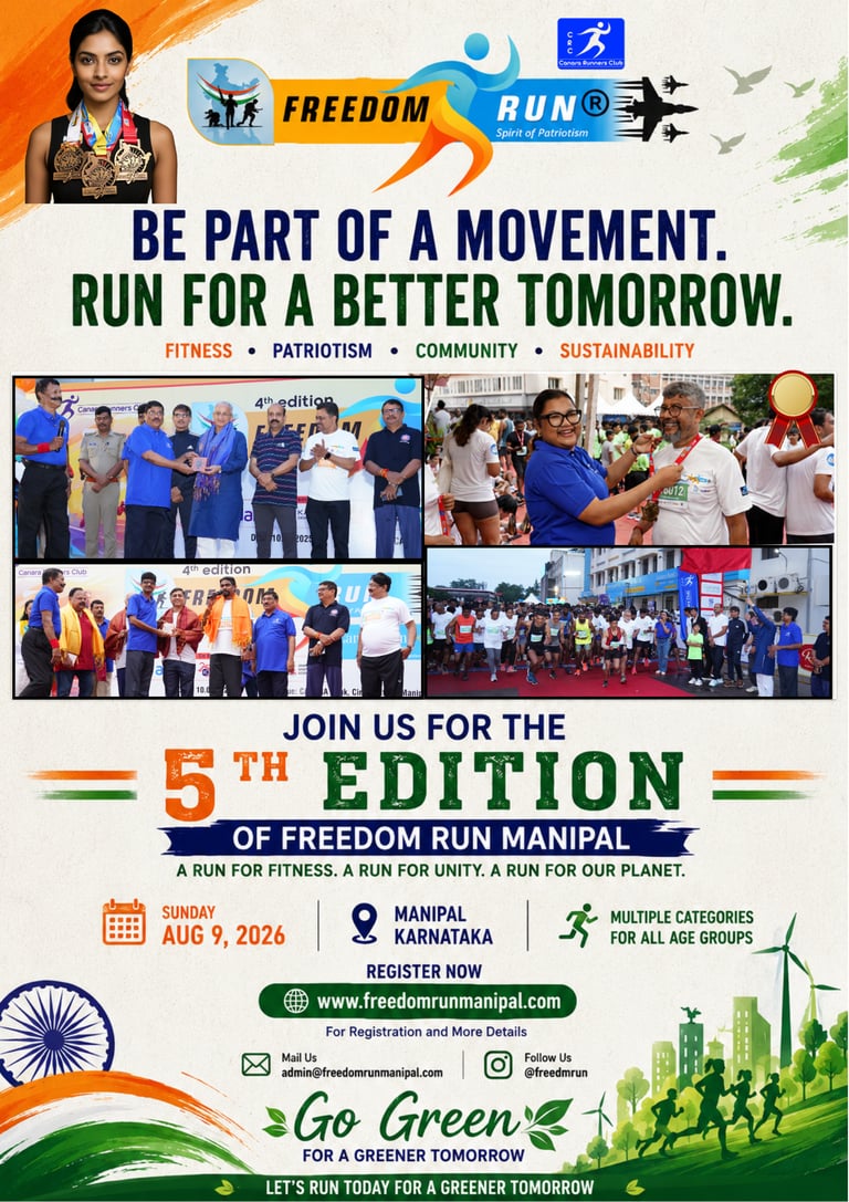 Freedom Run Manipal 5th Edition Powered by Canara Runners Club and Canara Bank