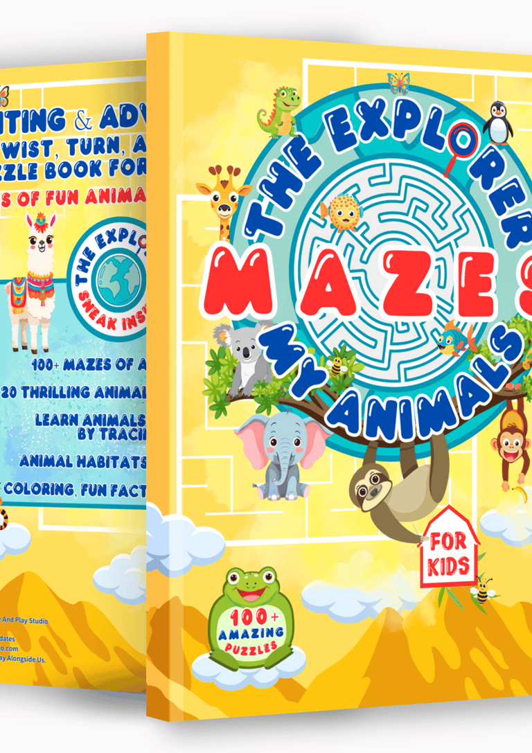 Animal Mazes Puzzle Book For Kids