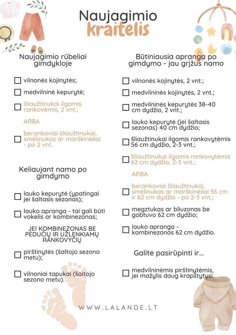 naujagimio kraitelis, sarasas naujagimio rubeliu lalande.lt