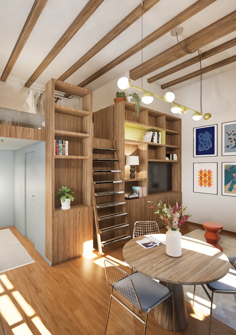 Aménagement Airbnb Lyon - décoration intérieur moderne chambre - architecture d'intérieur