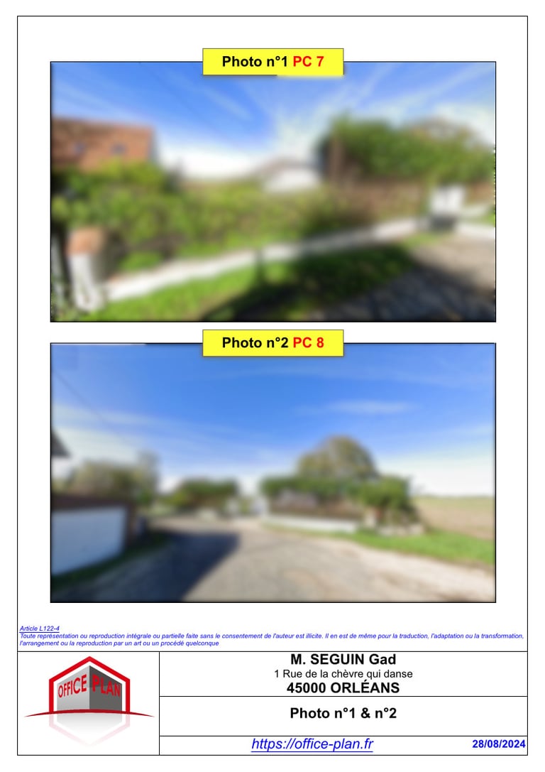 DP7 - DP8 - photos terrain - environnement - clôture - déclaration prealable - office-plan orléans