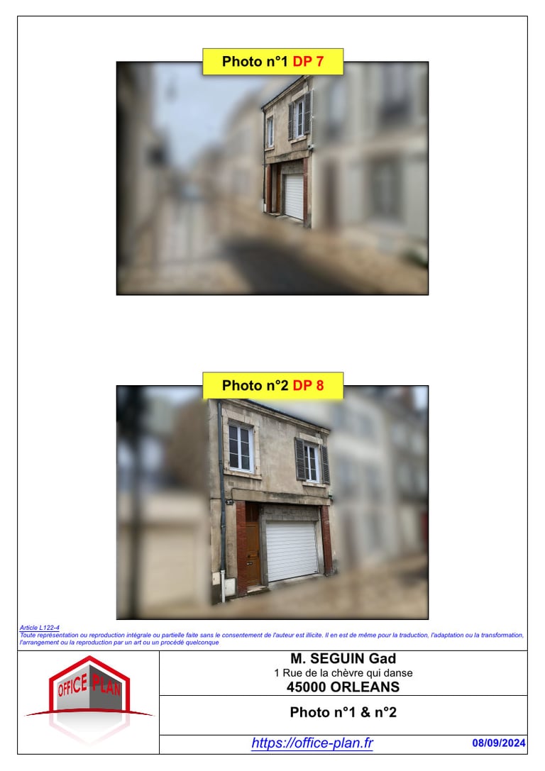 DP7 - DP8 - photo terrain - modification de façade - déclaration préalable - office-plan orléans