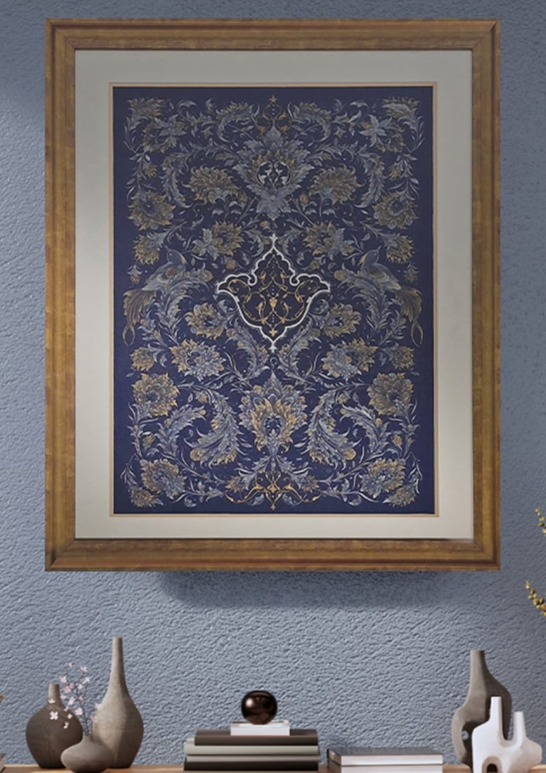 khataii floral interlacing design - Prints - Framed in Room
