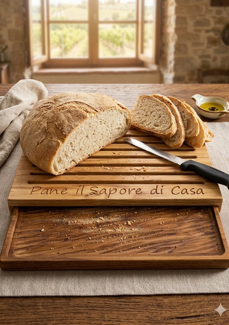 Tagliere per il pane con cassetto