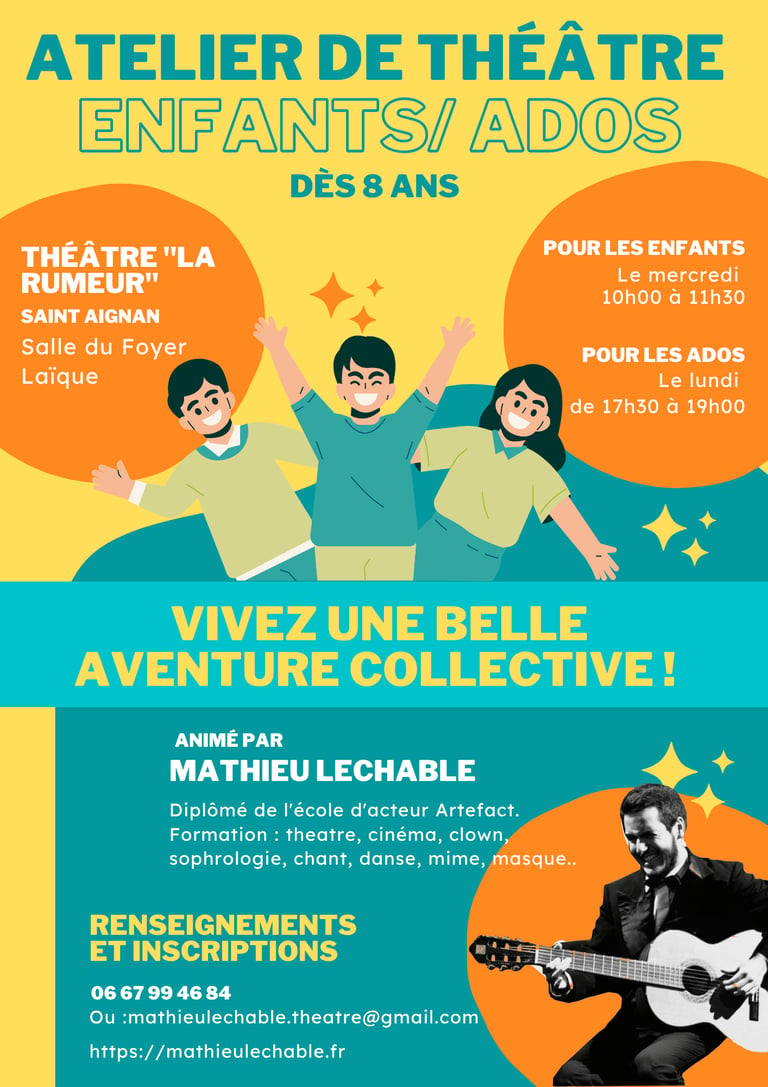 ateliers theatre enfants et ados saint aignan