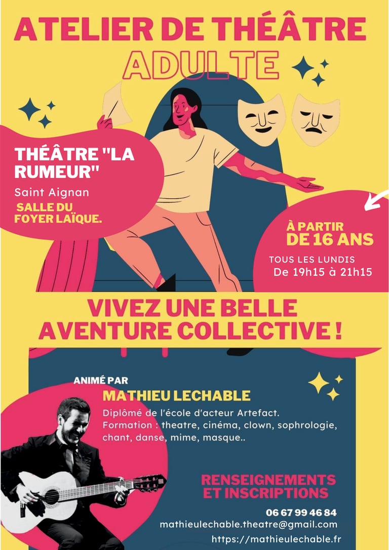Atelier théâtre adulte saint aignan