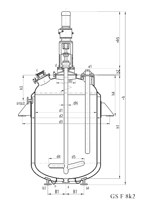 Glass lined reactor F type 