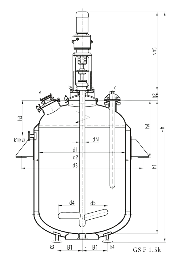 Glass lined reactor F type