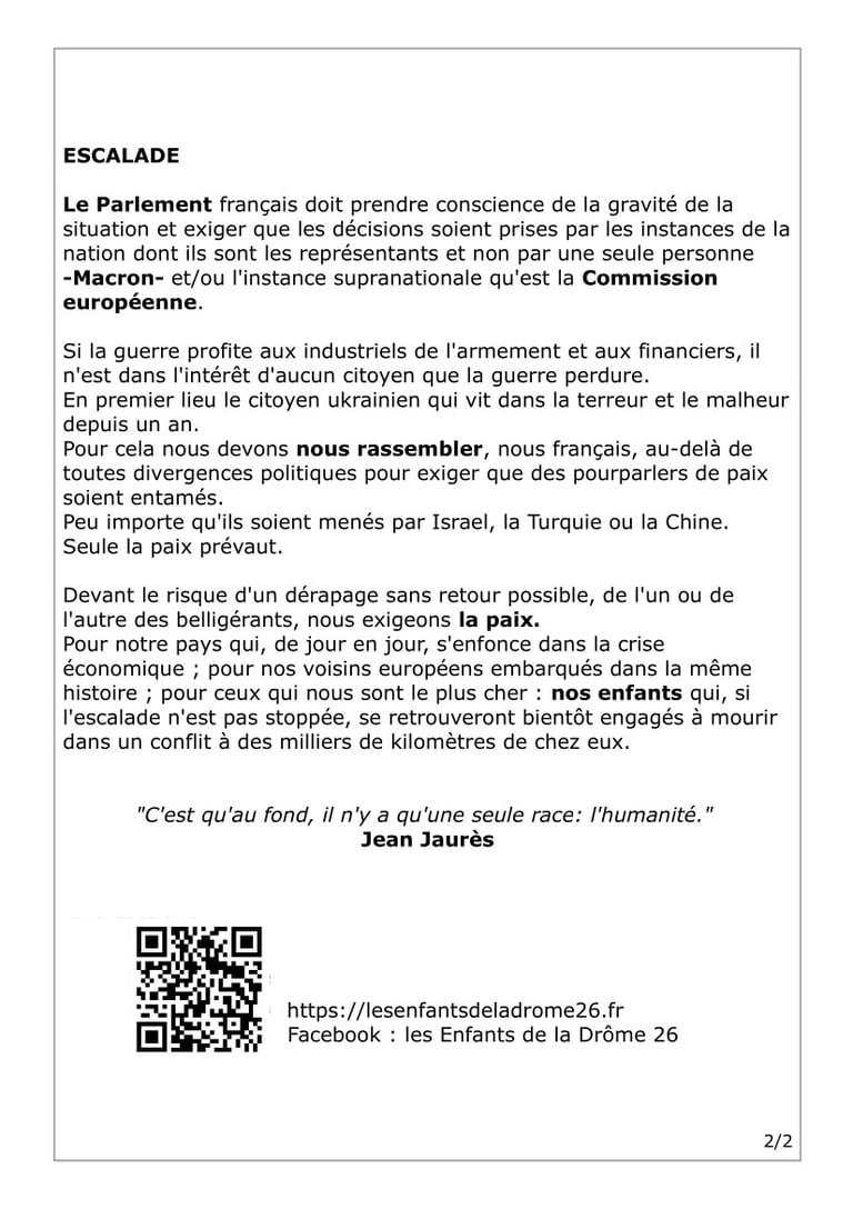 La paix en ligne de mire