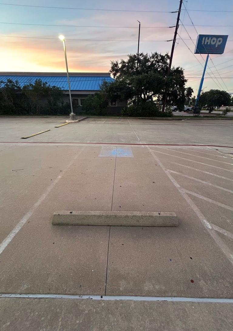 Parking Lot after pressure washing