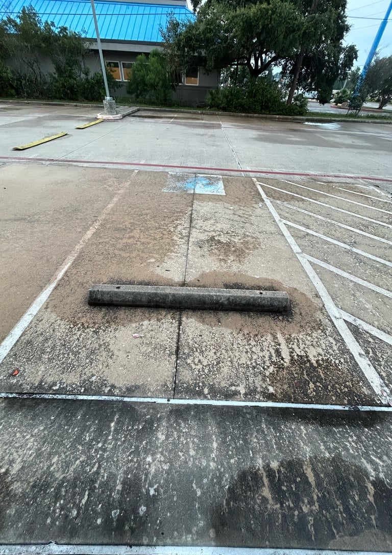 Parking Lot before pressure washing