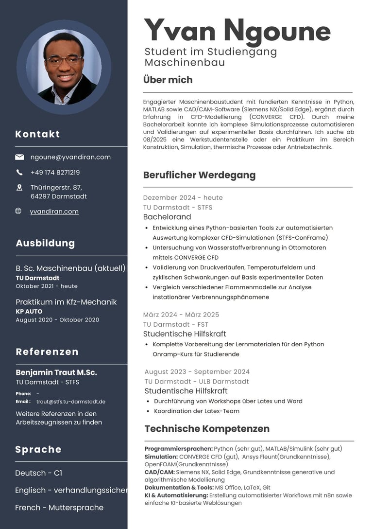 Lebenslauf von Yvan Diran NGOUNE SOUNTSA