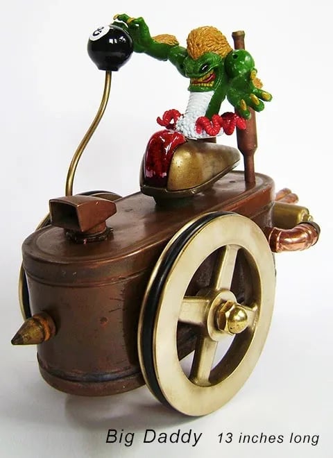 Assemblage car sculpture named Big Daddy by artist Tal Avitzur.