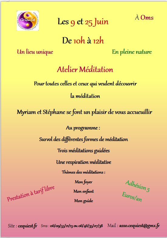 rendez-vous atelier méditation