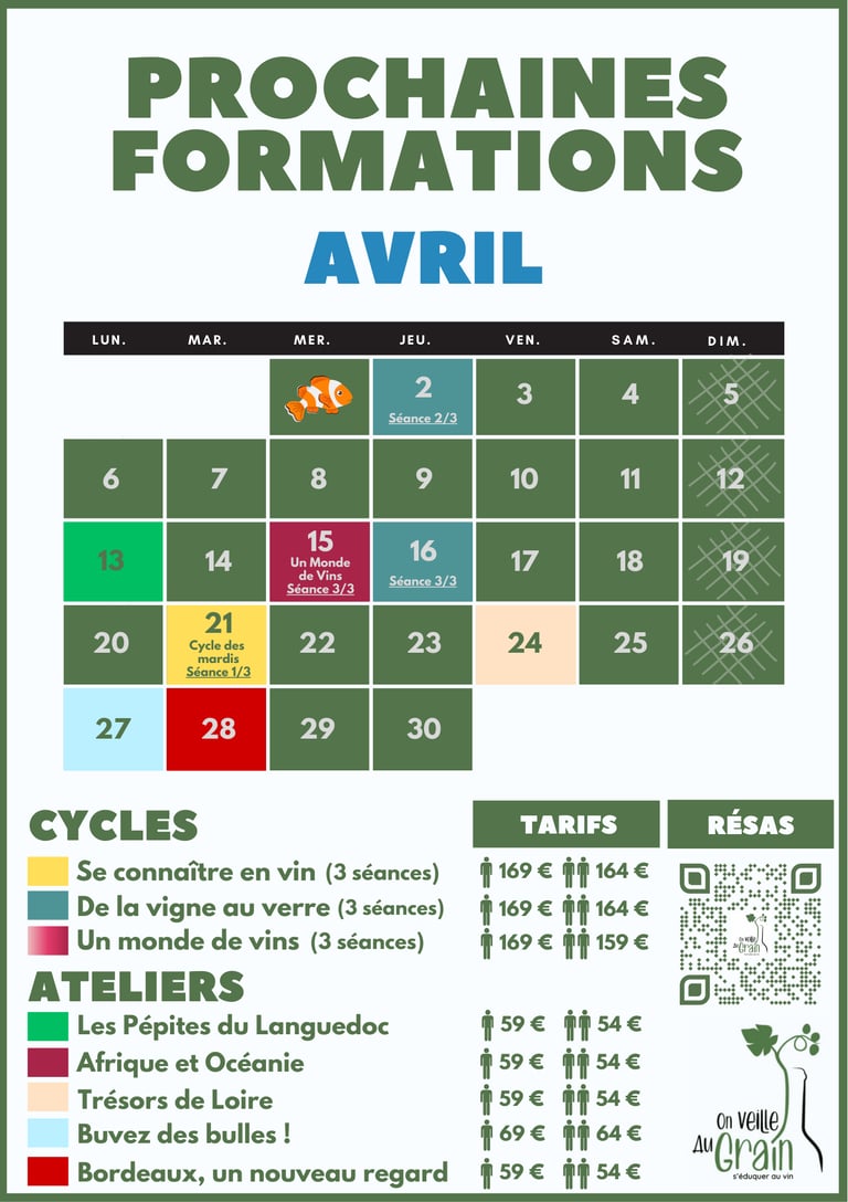 cours oenologie avril 2026 dégustation de vins lyon on veille au grain