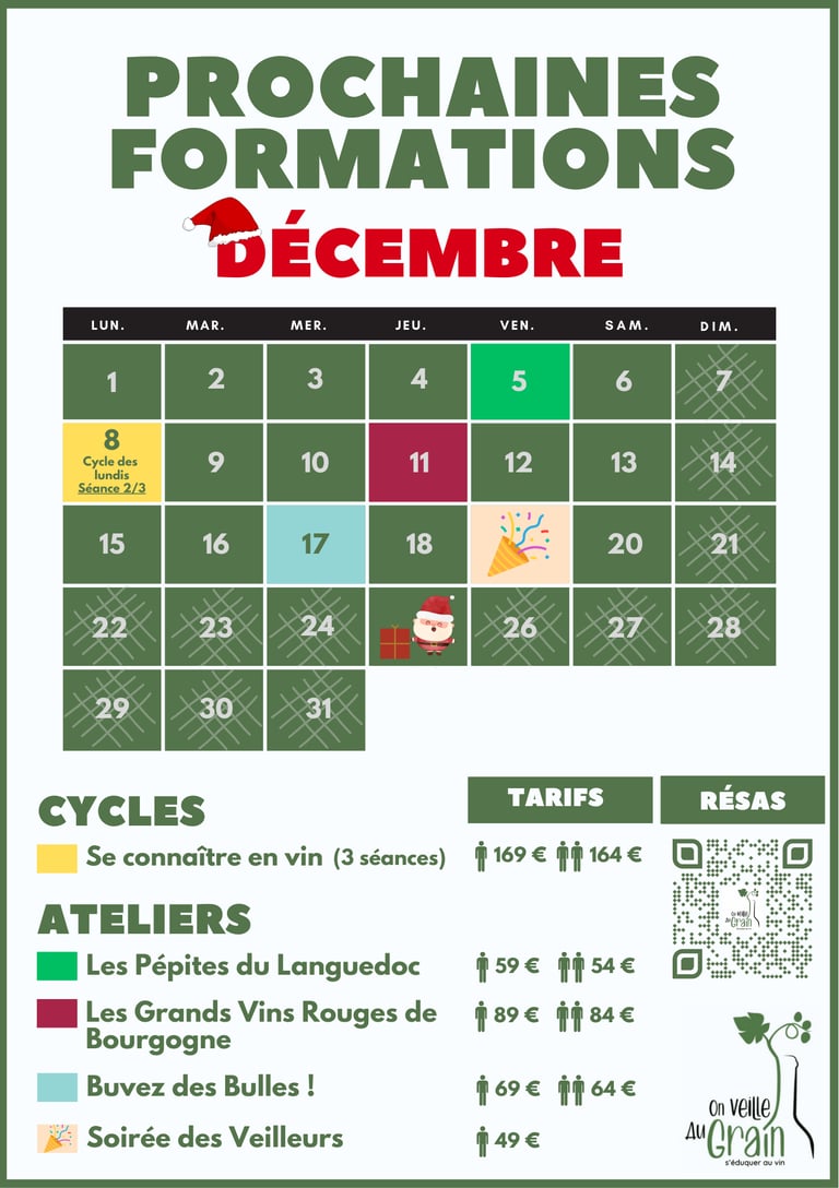 cours oenologie décembre 2025 dégustation de vins lyon on veille au grain