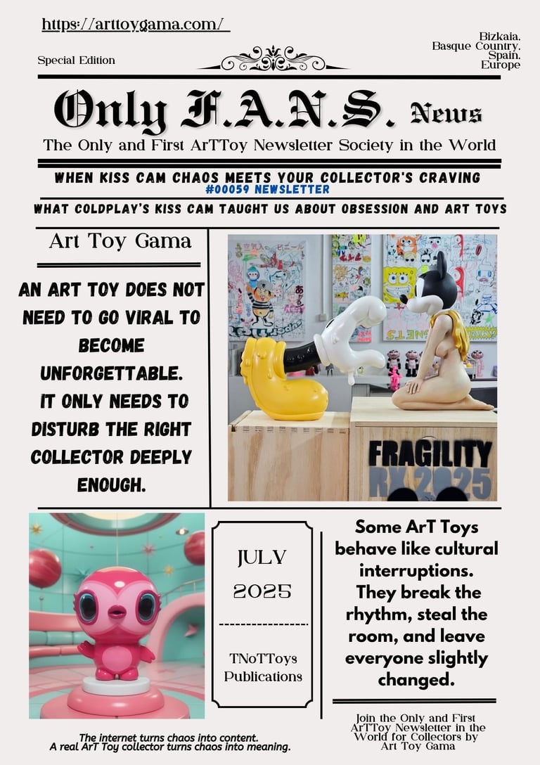Only F.A.N.S. News Art Toy Gama newsletter featuring designer vinyl toys and collectible art figures.