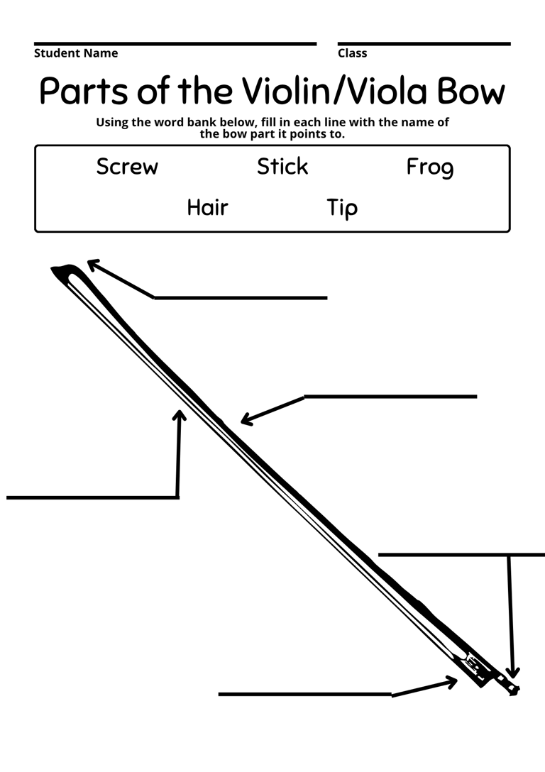 Parts of the Violin & Viola Bow